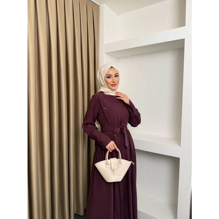 Alesta Model Coupra Kumaş Detaylı Kadın Elbise Takım