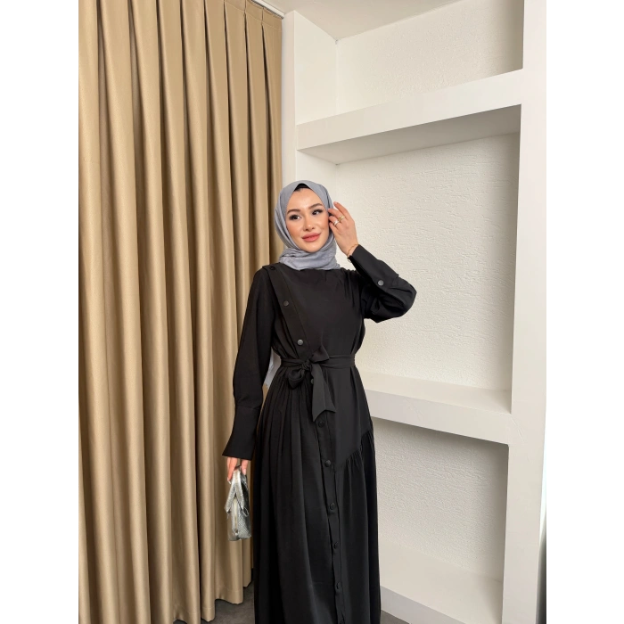 Alesta Model Coupra Kumaş Detaylı Kadın Elbise Takım