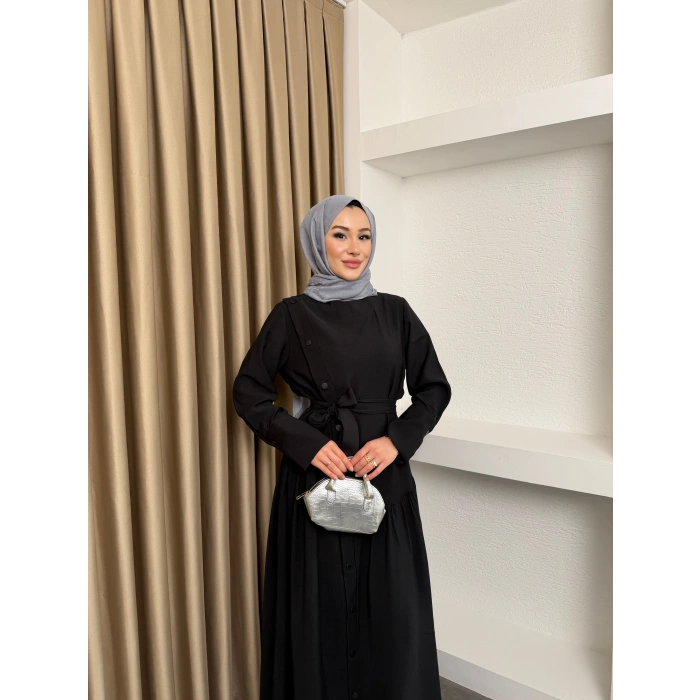 Alesta Model Coupra Kumaş Detaylı Kadın Elbise Takım