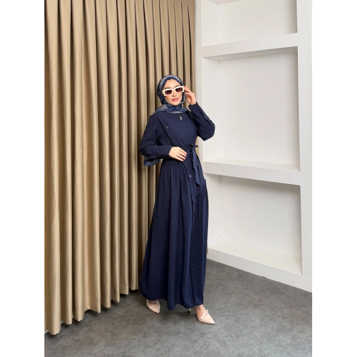 Alesta Model Coupra Kumaş Detaylı Kadın Elbise Takım