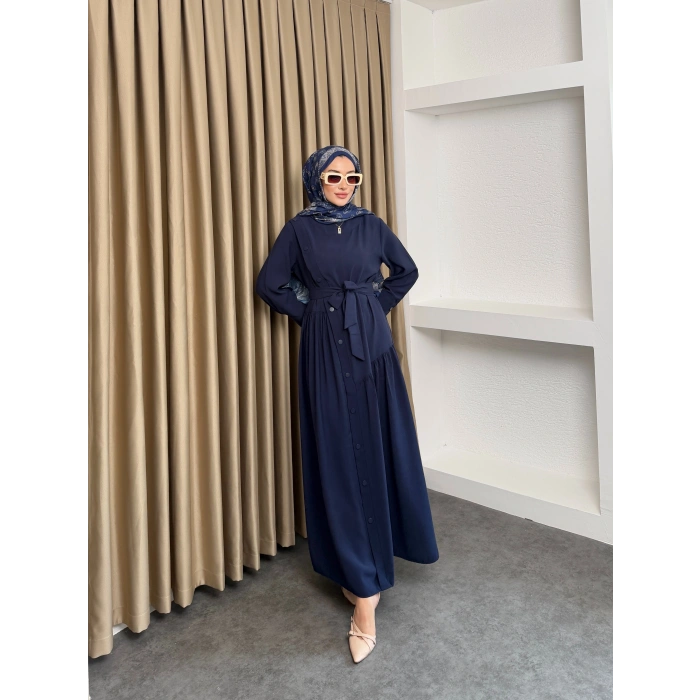 Alesta Model Coupra Kumaş Detaylı Kadın Elbise Takım