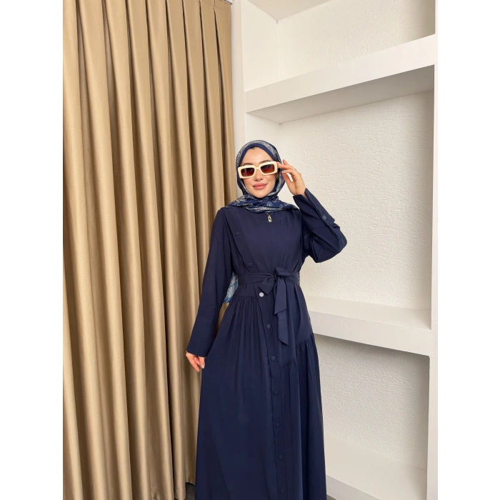 Alesta Model Coupra Kumaş Detaylı Kadın Elbise Takım