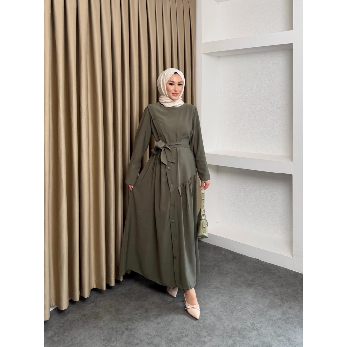 Alesta Model Coupra Kumaş Detaylı Kadın Elbise Takım