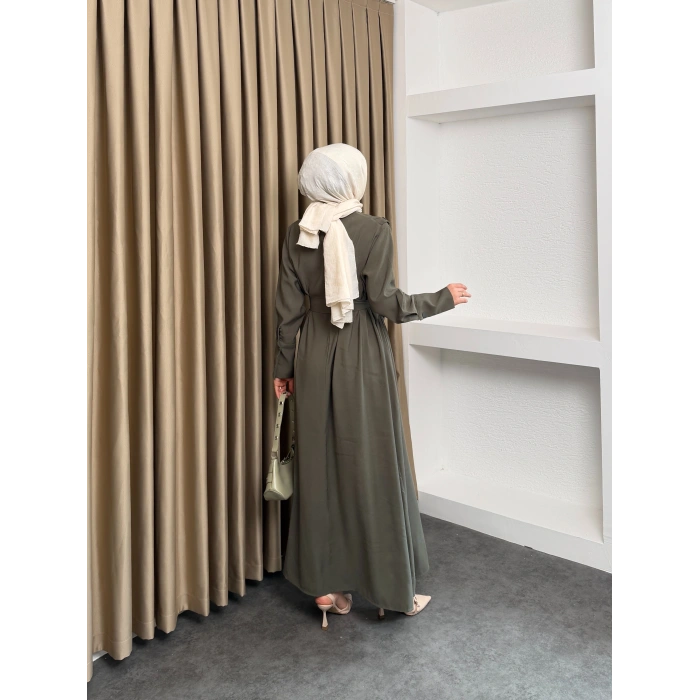 Alesta Model Coupra Kumaş Detaylı Kadın Elbise Takım