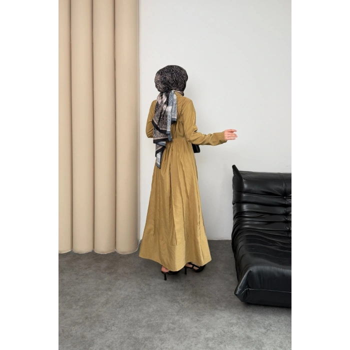 Quenn Model Coupra Model Kumaş Kemer Detaylı Elbise