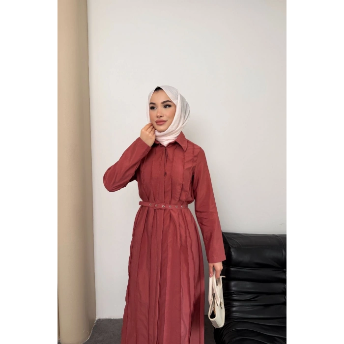 Quenn Model Coupra Model Kumaş Kemer Detaylı Elbise