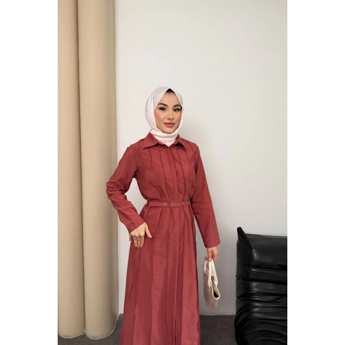 Quenn Model Coupra Model Kumaş Kemer Detaylı Elbise