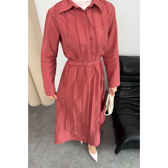 Quenn Model Coupra Model Kumaş Kemer Detaylı Elbise