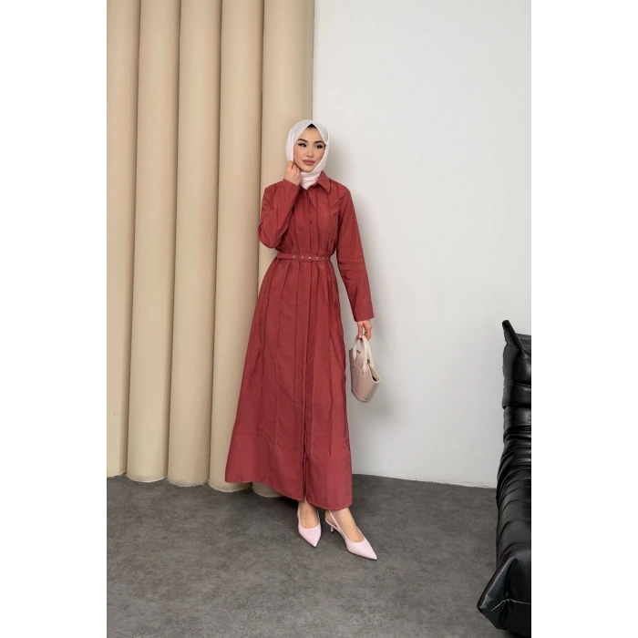 Quenn Model Coupra Model Kumaş Kemer Detaylı Elbise