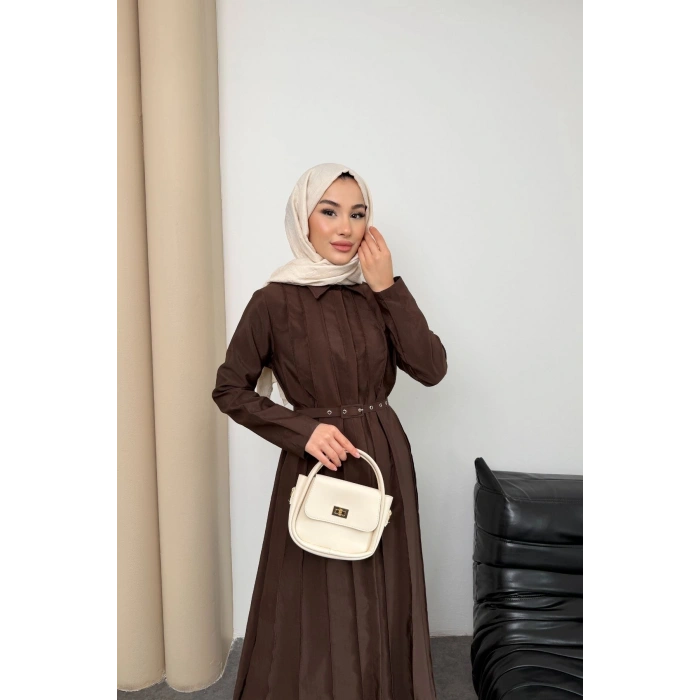 Quenn Model Coupra Model Kumaş Kemer Detaylı Elbise