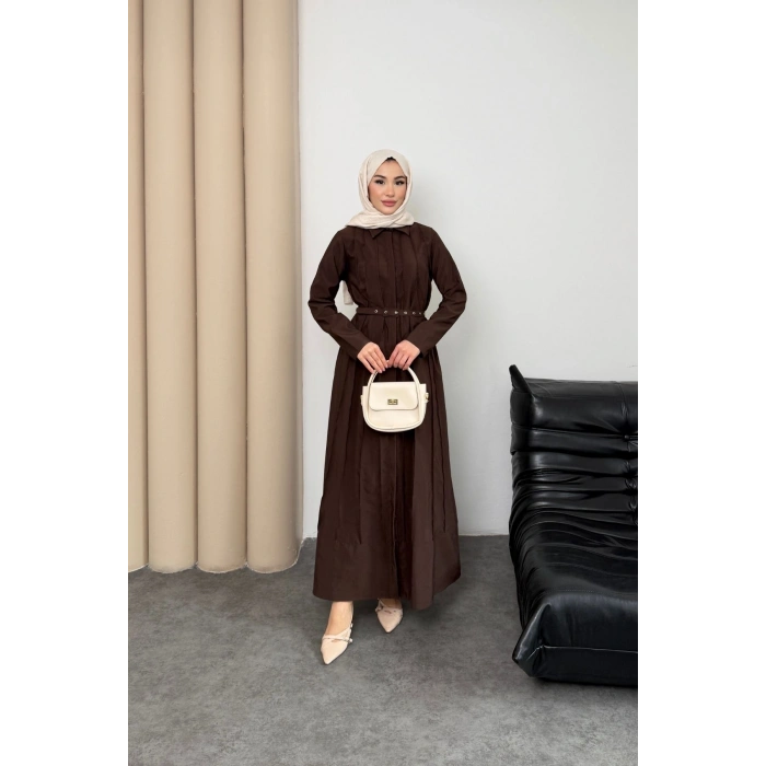 Quenn Model Coupra Model Kumaş Kemer Detaylı Elbise