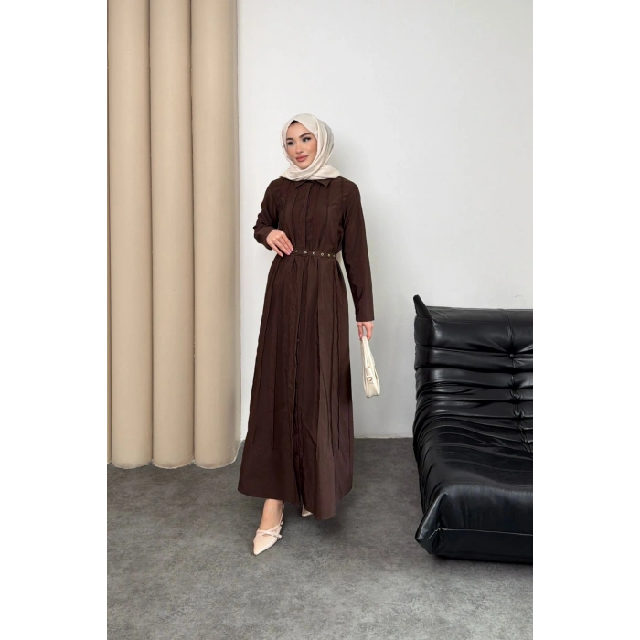 Quenn Model Coupra Model Kumaş Kemer Detaylı Elbise