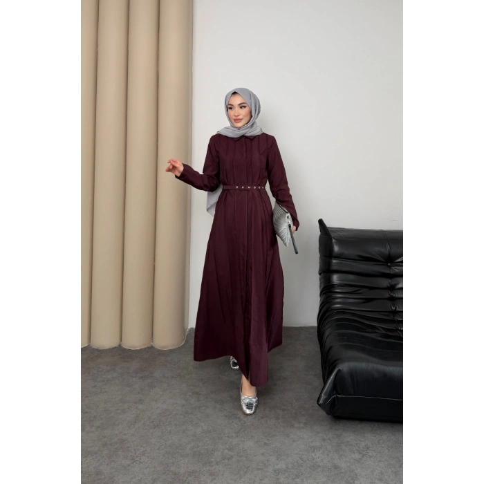 Quenn Model Coupra Model Kumaş Kemer Detaylı Elbise