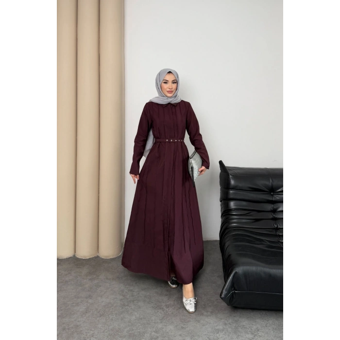 Quenn Model Coupra Model Kumaş Kemer Detaylı Elbise