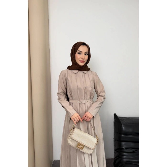 Quenn Model Coupra Model Kumaş Kemer Detaylı Elbise