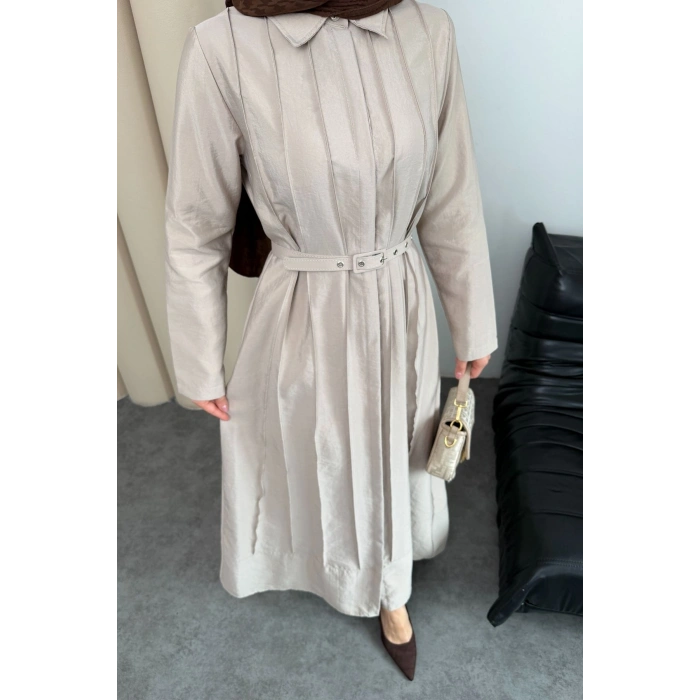 Quenn Model Coupra Model Kumaş Kemer Detaylı Elbise