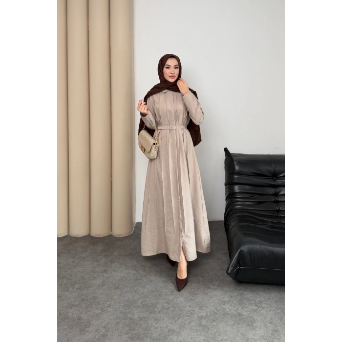 Quenn Model Coupra Model Kumaş Kemer Detaylı Elbise