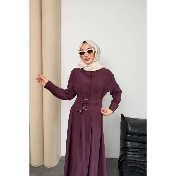 Valeno Model Coupra Model Kumaş Kemer Detaylı Elbise