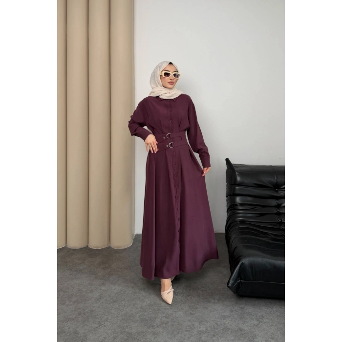 Valeno Model Coupra Model Kumaş Kemer Detaylı Elbise