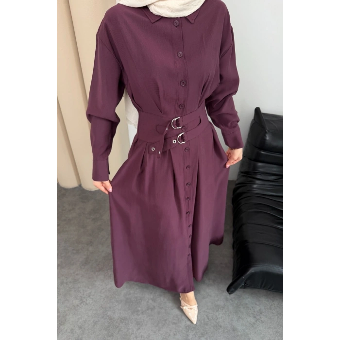 Valeno Model Coupra Model Kumaş Kemer Detaylı Elbise