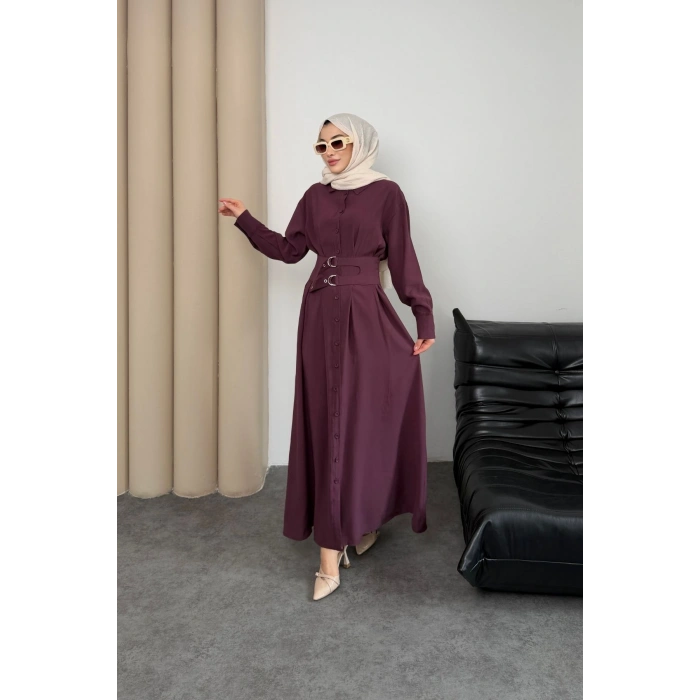 Valeno Model Coupra Model Kumaş Kemer Detaylı Elbise