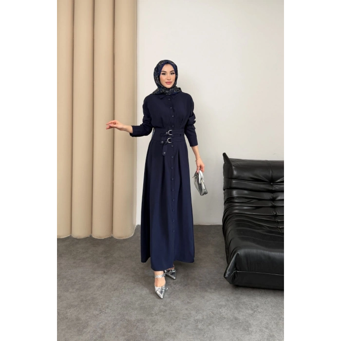 Valeno Model Coupra Model Kumaş Kemer Detaylı Elbise