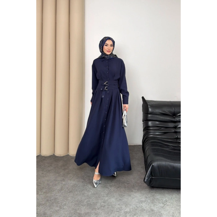 Valeno Model Coupra Model Kumaş Kemer Detaylı Elbise