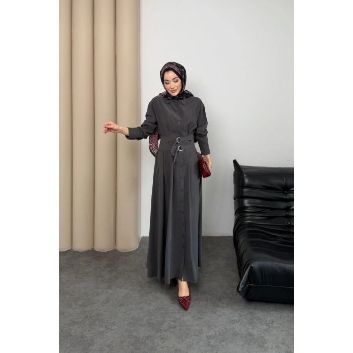 Valeno Model Coupra Model Kumaş Kemer Detaylı Elbise