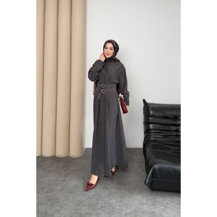 Valeno Model Coupra Model Kumaş Kemer Detaylı Elbise