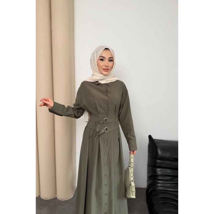 Valeno Model Coupra Model Kumaş Kemer Detaylı Elbise