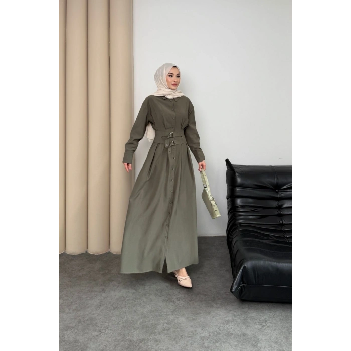 Valeno Model Coupra Model Kumaş Kemer Detaylı Elbise