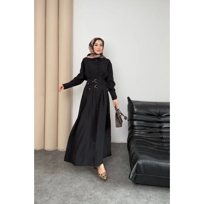 Valeno Model Coupra Model Kumaş Kemer Detaylı Elbise