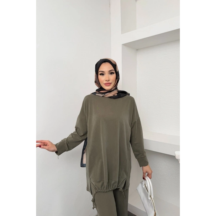 Liora Model İthal Pike Kumaş Cep Detaylı Kadın Takım