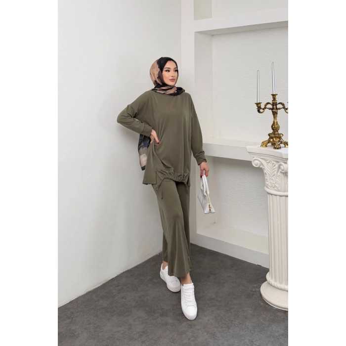 Liora Model İthal Pike Kumaş Cep Detaylı Kadın Takım
