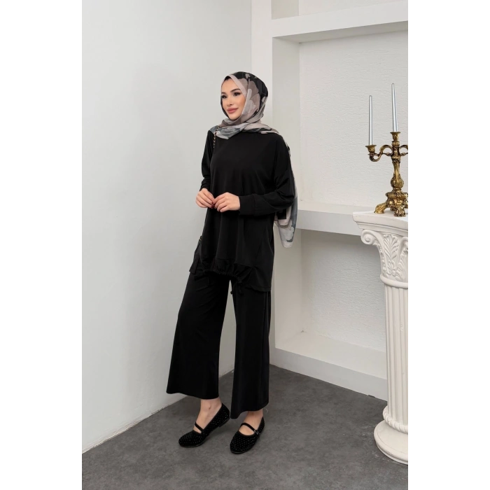 Liora Model İthal Pike Kumaş Cep Detaylı Kadın Takım