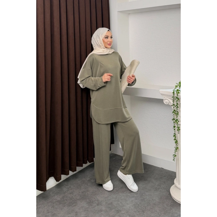 Kalina Model İthal Pike Kumaş Cep Detaylı Kadın Takım