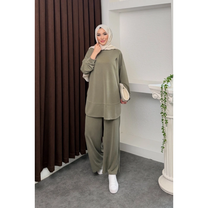 Kalina Model İthal Pike Kumaş Cep Detaylı Kadın Takım