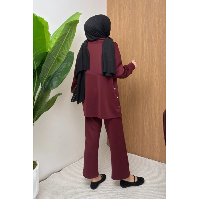 ScubaFlex Comfort Esnek Dokulu Fermuar Detaylı Kadın Tesettür Takım