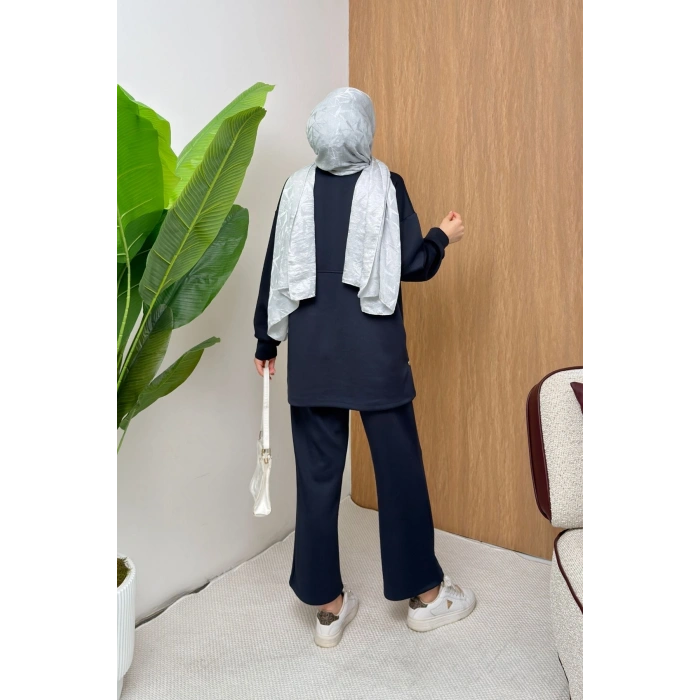 ScubaFlex Comfort Esnek Dokulu Fermuar Detaylı Kadın Tesettür Takım