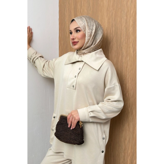 Soho Elegance Yaka Detaylı Kadın Tesettür Alt Üst Takım