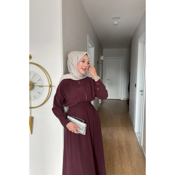 Cupra Kumaş Bordo Kadın Elbise Etek Takım