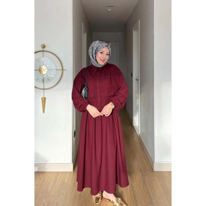 Emily Model Cep Detaylı Kadın Alt Üst Takım – Bordo