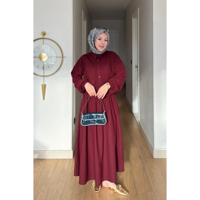 Emily Model Cep Detaylı Kadın Alt Üst Takım – Bordo