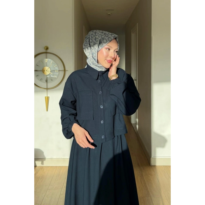 Emily Model Cep Detaylı Kadın Alt Üst Takım – Lacivert