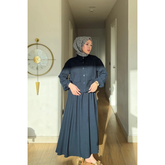 Emily Model Cep Detaylı Kadın Alt Üst Takım – Lacivert