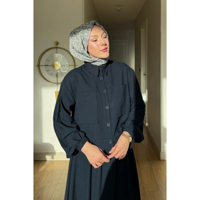 Emily Model Cep Detaylı Kadın Alt Üst Takım – Lacivert