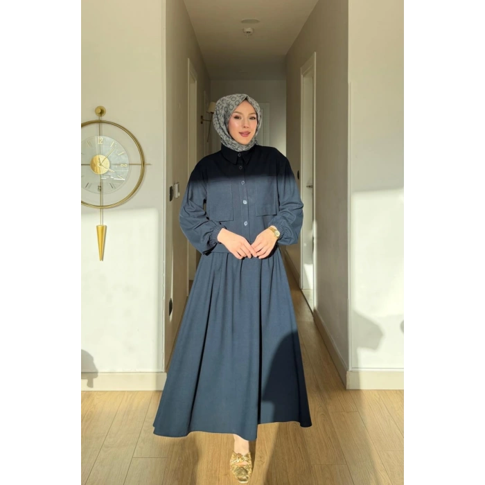 Emily Model Cep Detaylı Kadın Alt Üst Takım – Lacivert