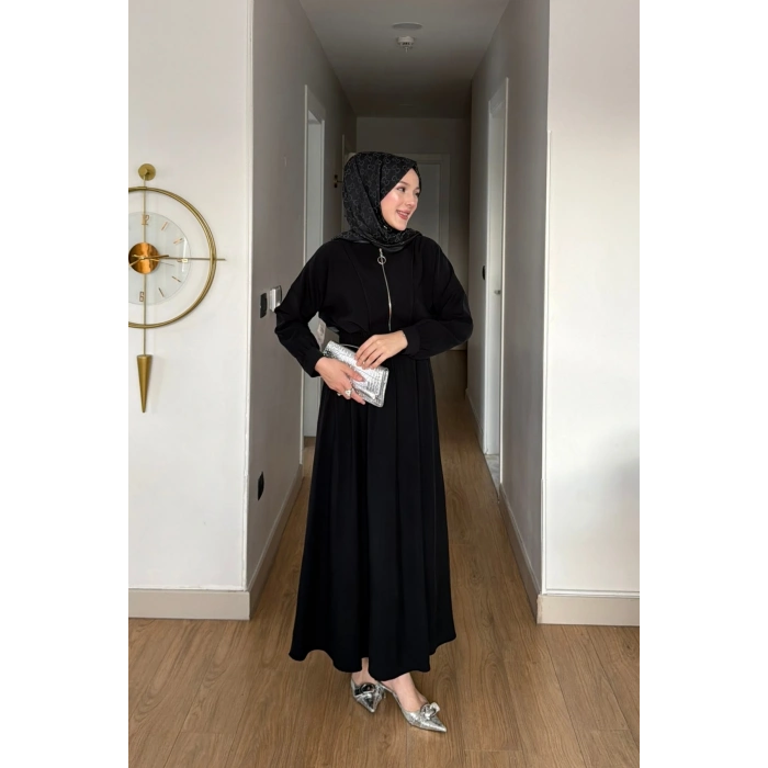 Cupra Kumaş Siyah Kadın Elbise Etek Takım