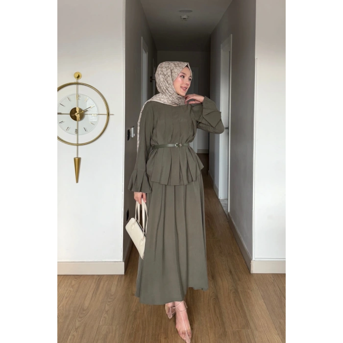 Lucia Kadın Kemerli Takım Haki