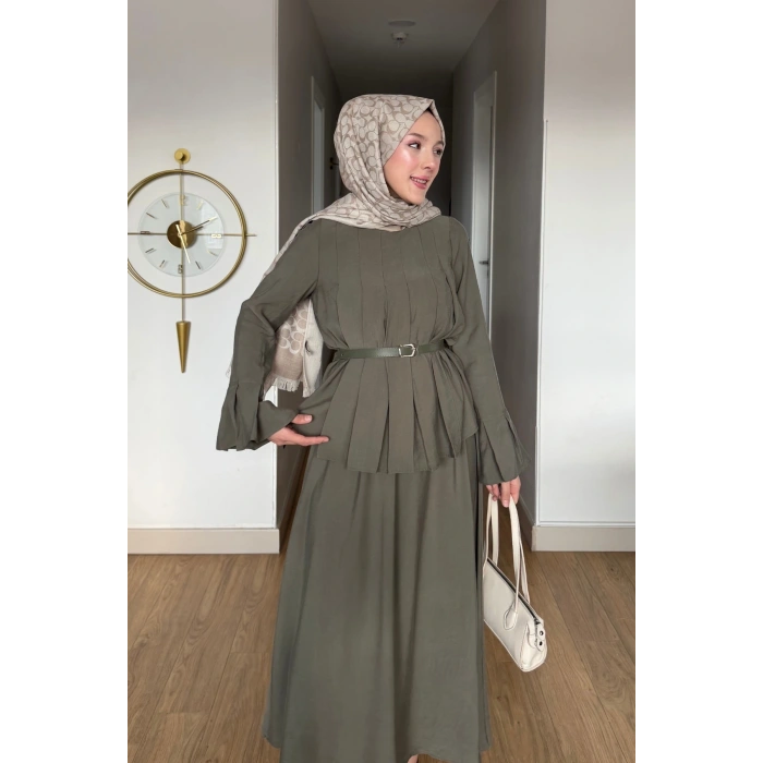 Lucia Kadın Kemerli Takım Haki